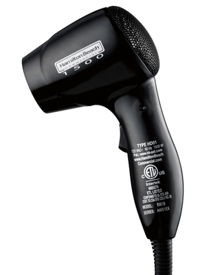 Hamilton Beach 8301B Black 2-Speed Commercial Hair Dryer - 125 Volts, 1500 Watts