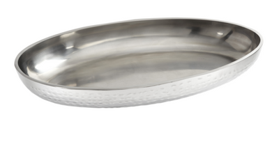American Metalcraft DWHVSEA18 18" L Oval Stainless Steel Double Wall Seafood Tray
