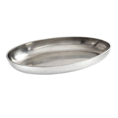 American Metalcraft DWHVSEA18 18" L Oval Stainless Steel Double Wall Seafood Tray