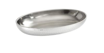 American Metalcraft DWHVSEA14 14" L Oval Stainless Steel Double Wall Seafood Tray
