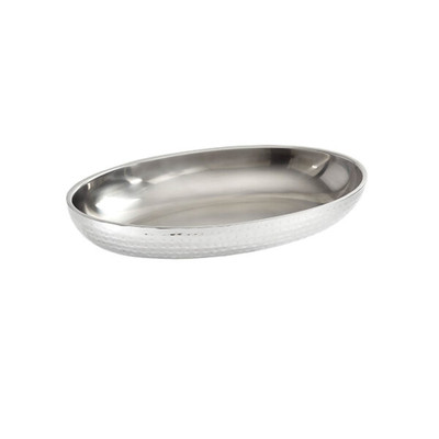 American Metalcraft DWHVSEA14 14" L Oval Stainless Steel Double Wall Seafood Tray