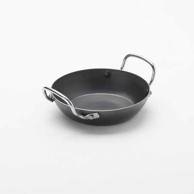 American Metalcraft BSPP6 7.75" Dia. Black Steel Round Paella Pan