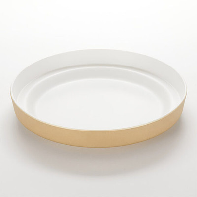 American Metalcraft MSEA12G 13" Dia. Gold Plastic Seafood Tray