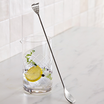 American Metalcraft BSST12 12" L Stainless Steel Bar Spoon with Strainer
