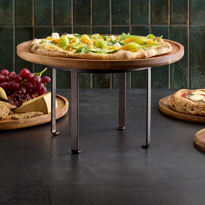 American Metalcraft PSR7 9&quot; Dia. Iron Round Pizza Stand