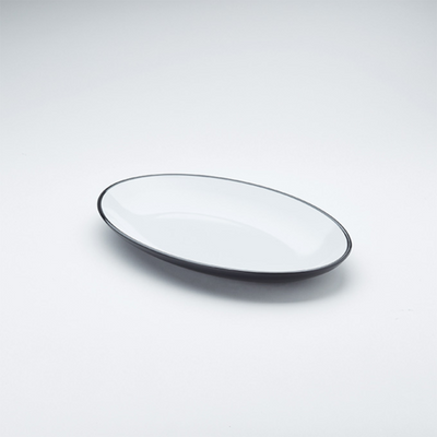 American Metalcraft NP14 9" W White Melamine Oval Platter