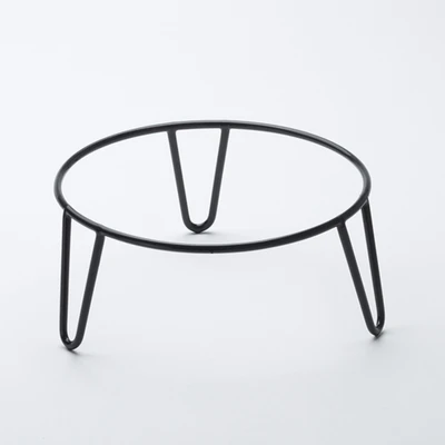 American Metalcraft RSRBH4 9.35" Dia. Black Rubber Coated Steel Round Rubberized Pizza Stand