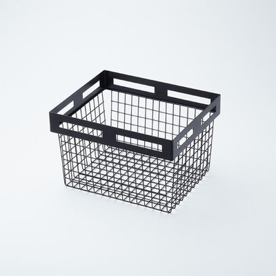 American Metalcraft BNRB129 12.13" W x 10" D x 8" H Black Rectangular Metal Twilight Basket
