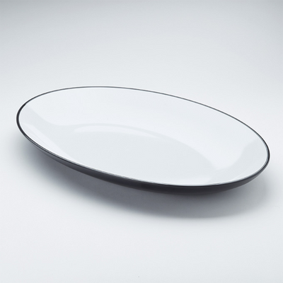 American Metalcraft NP21 14.4" W White Melamine Oval Plater