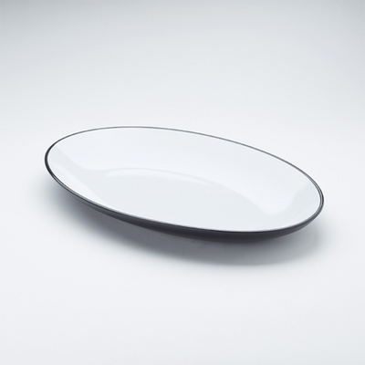 American Metalcraft NP18 12" W White Melamine Oval Plater