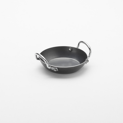 American Metalcraft BSPP4 6" Dia. Black Steel Round Paella Pan