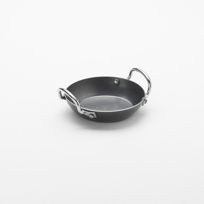 American Metalcraft BSPP4 6" Dia. Black Steel Round Paella Pan