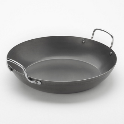 American Metalcraft BSPP12 14.20" Dia. Black Steel Round Paella Pan
