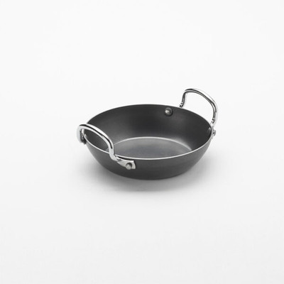 American Metalcraft BSPP5 6.75" Dia. Black Steel Round Paella Pan