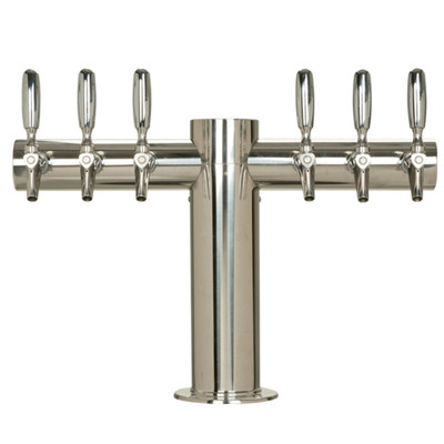 Micro Matic METRO-T-6PSSKR Countertop Glycol Cooled with 6 Faucets Metropolis "T" Draft Beer Tower