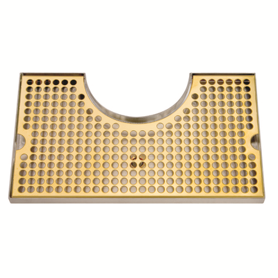 Micro Matic DP-1020DSSPVD 14" W x 8" D Stainless Steel and Brass with Drain Drip Tray Trough