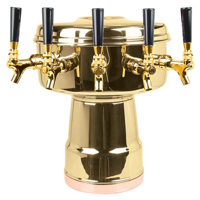 Micro Matic MTB-5BR Brass 5 Faucets Mushroom Draft Beer Tower
