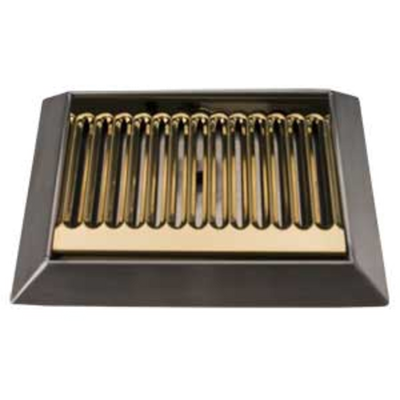 Micro Matic DP-420DSSPVD 9" W x 6.5" D Stainless Steel and Brass with Drain Drip Tray Trough