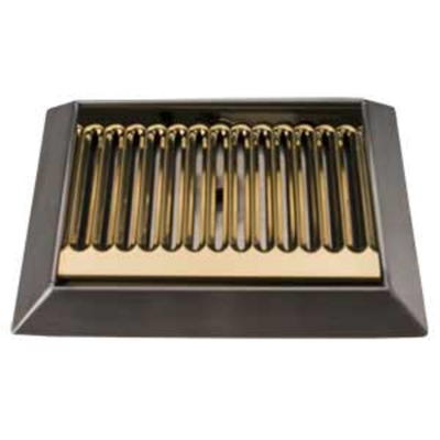 Micro Matic DP-420DSSPVD 9" W x 6.5" D Stainless Steel and Brass with Drain Drip Tray Trough