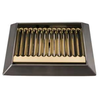 Micro Matic DP-420DSSPVD 9" W x 6.5" D Stainless Steel and Brass with Drain Drip Tray Trough