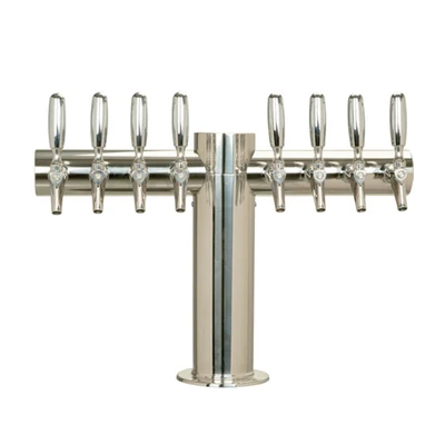 Micro Matic METRO-T-8PSSKR Countertop Glycol Cooled with 8 Faucets Metropolis "T" Draft Beer Tower