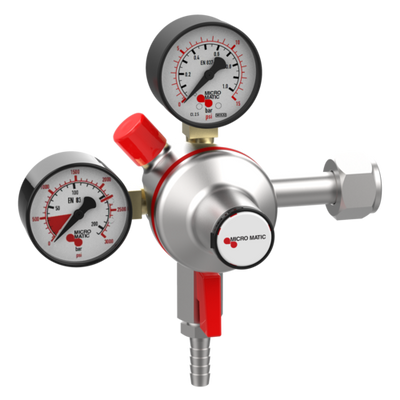 Micro Matic 842-15-PP 0 - 15 PSI CO2 Primary Premium Plus Double Gauge Regulator