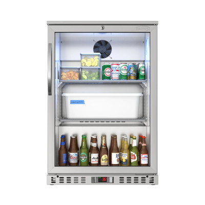 Koolmore BC-1DSW-SS 4.1 Cu. Ft. Stainless Steel One-Section Back Bar Refrigerator - 115 Volts
