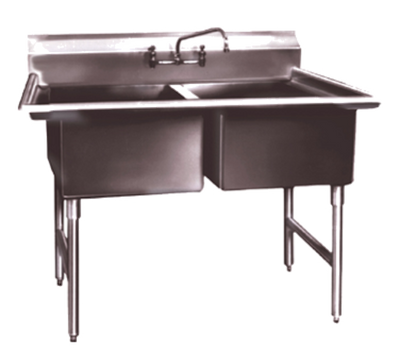 Winholt WS2T2424 55" W Stainless Steel 2 Compartment Sink