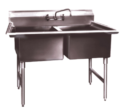 Winholt WS2T2424 55" W Stainless Steel 2 Compartment Sink