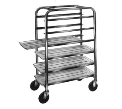Winholt AL-106 13" D x 26" W x 43" H Aluminum Open Sides Half Height Mobile Platter Rack