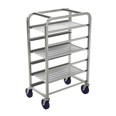 Winholt AL-106 13" D x 26" W x 43" H Aluminum Open Sides Half Height Mobile Platter Rack