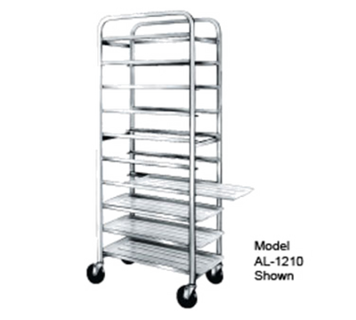 Winholt AL-1012 13" D x 27" W x 67" H Aluminum Full Height Open Sides Mobile Platter Rack