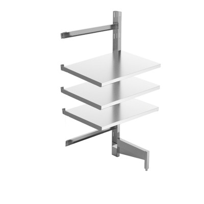 Winholt SCASS-2460-3-AU 72" W x 60" H x 24" D Aluminum Cantilevered Solid Add-On Shelving Unit