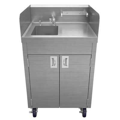 Winholt STCT-BHD2436PUMP-KG 13 Oz. Stainless Steel 1-Compartment Mobile Hand Sink