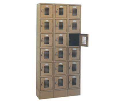 Winholt WL-618-15 36" W x 15" D x 78" H Beige 6-Tier Floor Mounted Lockers