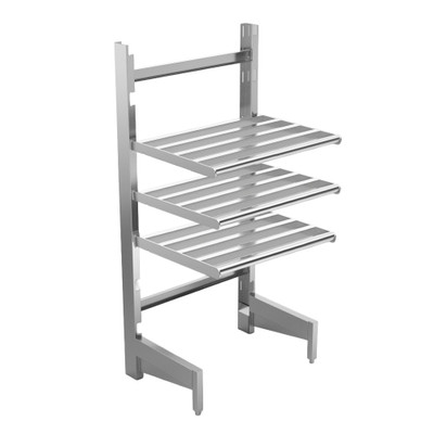 Winholt SCAS-2460-3-SU 60" W x 72" H x 24" D Aluminum Cantilevered Tubular Starter Shelving Unit Kit