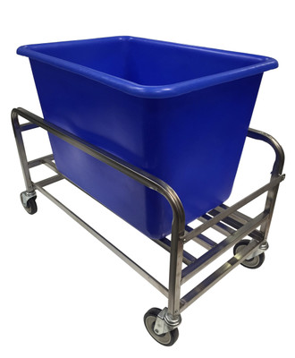Winholt 30-6-SS-BL 500 Lbs. Blue Polyethylene Tub and Stainless Steel Bulk Goods Cart