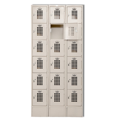 Winholt WL-618-18 36" W x 18" D x 78" H Beige 6-Tier Floor Mounted Lockers