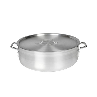 Thunder Group ALSKBP005 24 Qt. Aluminum Mirror-Finish with Cover Brazier Pot