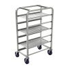 Winholt AL-186 20" D x 26" W x 43" H Aluminum Half Height Open Sides Mobile Platter Rack