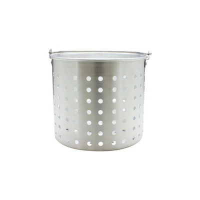 Thunder Group ALSKBK012 Aluminum Mirror Finish Perforated Steamer Basket Fits 100 Qt. Pot ALSKSP011