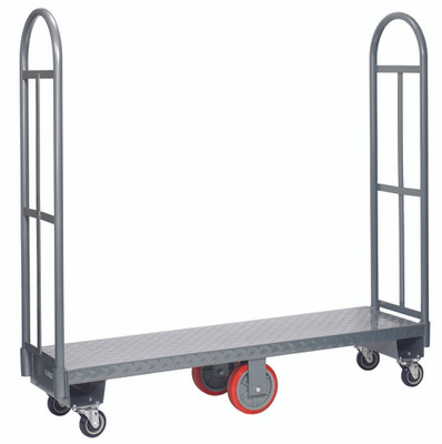 Winholt 300-48D-PU-AS 2000 Lbs. Diamond Plate Steel Deck Single U-Boat Utility Cart