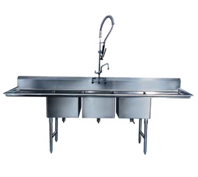 Winholt WS3T2424 81" W Stainless Steel 3 Compartment Sink