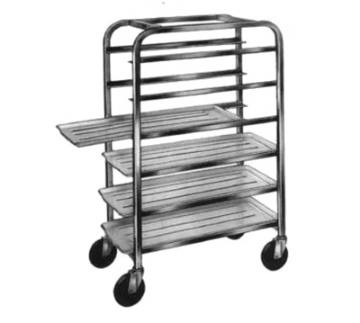 Winholt AL-126 15" D x 26" W x 43" H Aluminum Half Height Open Sides Mobile Platter Rack