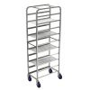 Winholt AL-1210-XB 15" W x 26" D x 67" H Aluminum Open Sides Mobile Platter Rack