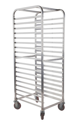 Winholt AL-1815B-TG 15 Pans Aluminum Full Height End Loading Tray Guard Mobile Pan Rack