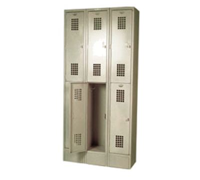 Winholt WL-6 78" H x 36" W x 12" D Beige Double Tier Floor Mounted Locker