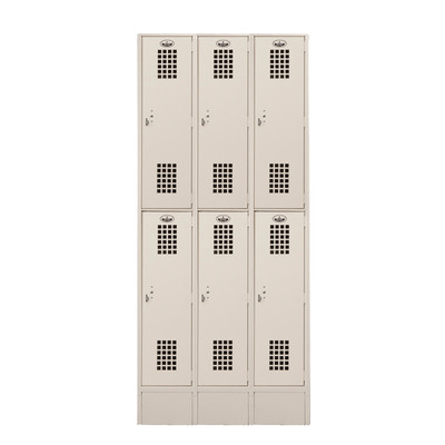 Winholt WL-6 78" H x 36" W x 12" D Beige Double Tier Floor Mounted Locker