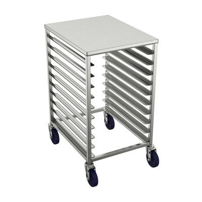 Winholt AL-1806H-ALTOP 6 Pans Aluminum Half Size End Loading Mobile Pan Rack