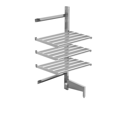 Winholt SCAS-2460-3-AU 72" W x 60" H x 24" D Aluminum Cantilevered Tubular Add-On Shelving Unit